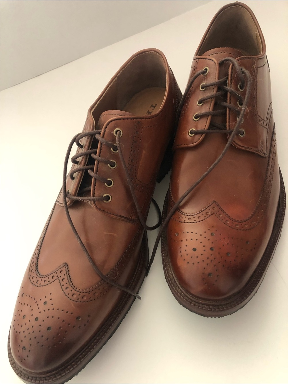Men's Brown Leather Brogue Derby Shoes - Classic Oxford Style